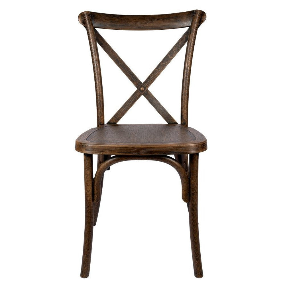 Traditional Cross Back ToughResin Stackable Side Chair