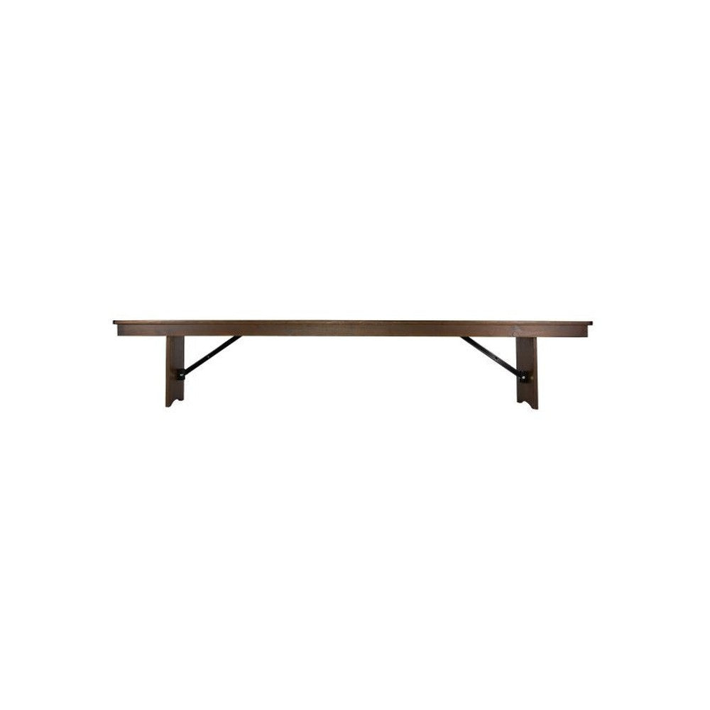 Rustic Solid Pine Folding Farm Bench 96"