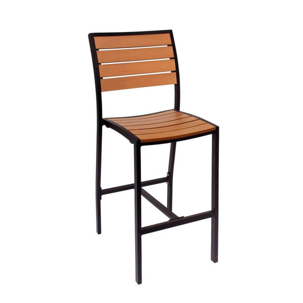 Outdoor Furniture Largo Side Bar Stool - Black Frame