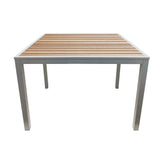 Outdoor Synthetic Teak Tables with Brown Slats