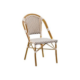 Classic Bamboo Painted Metal Outdoor Chair with Poly Woven Seat and Back