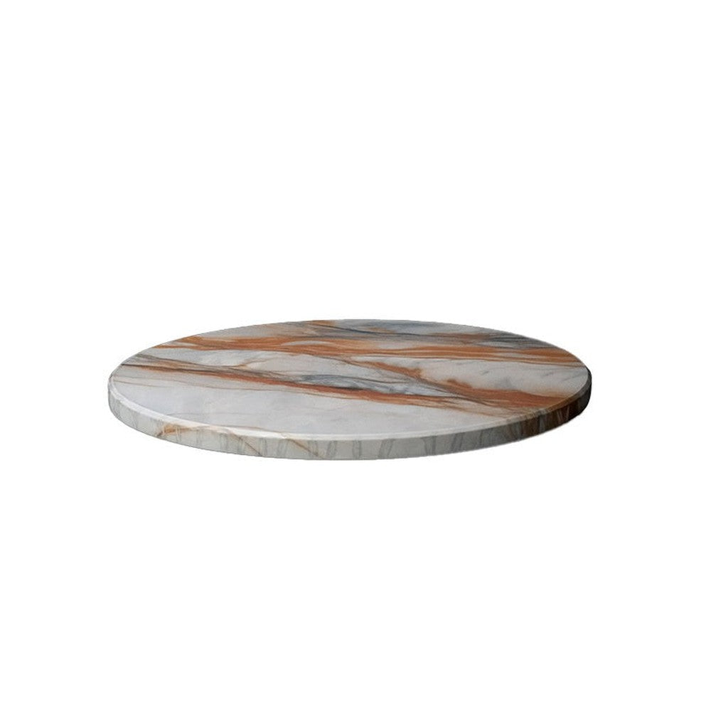 Orange Marble Streak Pattern Powder Coated MDF Outdoor Table Tops