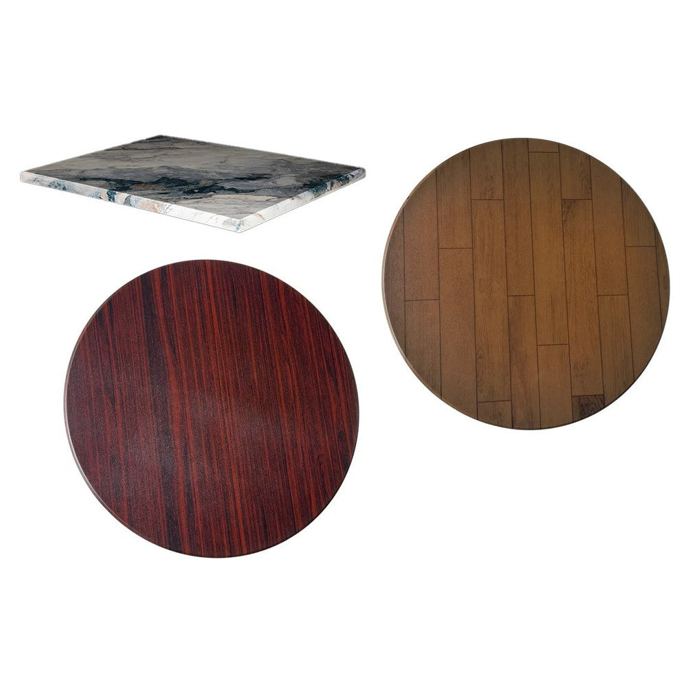 Aged Plank Wood Pattern Powder Coated MDF Outdoor Table Tops