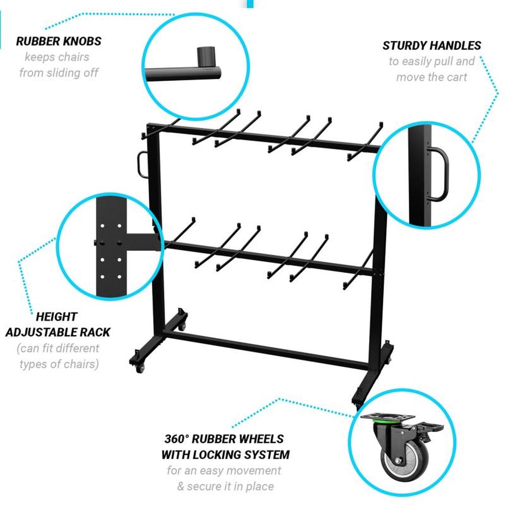 Hawkins Heavy Duty Folding Table and Chairs Mobile Cart-Locking Wheels