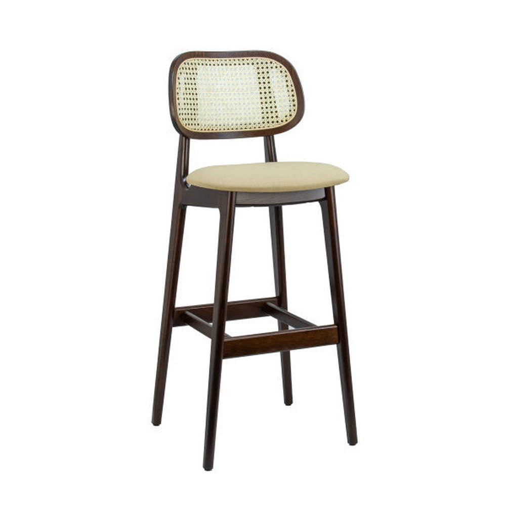 Rove Wicker Back Modern Bar Stool