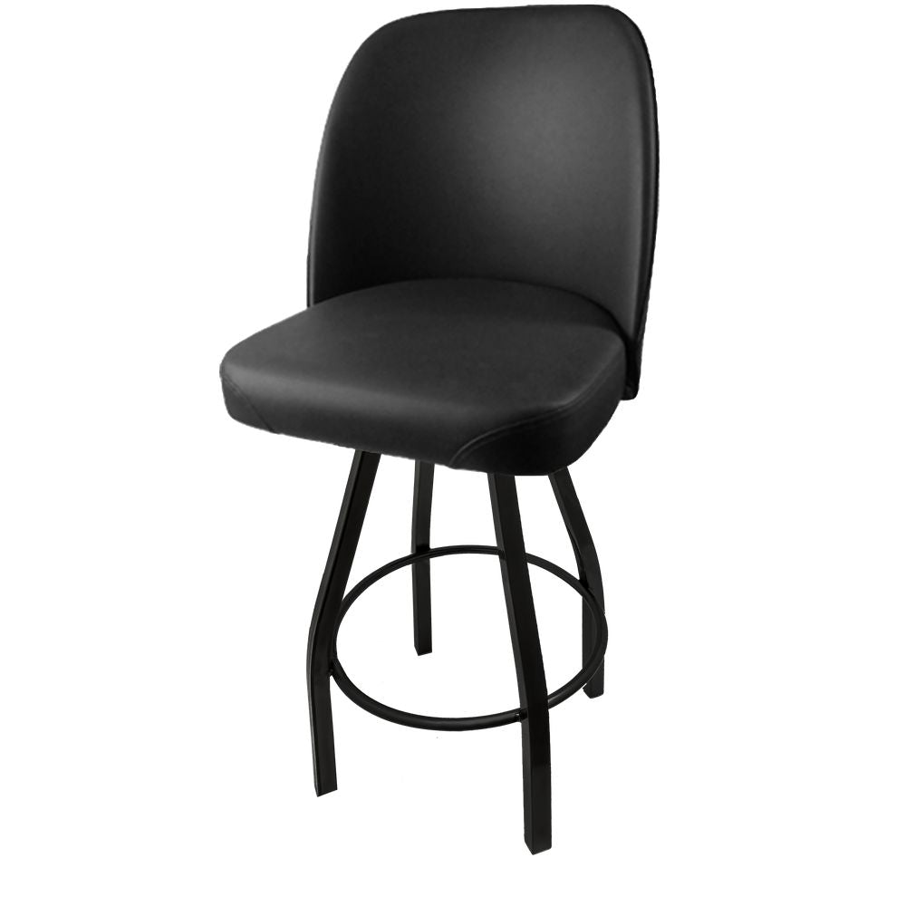 Standard Bucket Bar Stool with Counter Height Black Swivel Frame