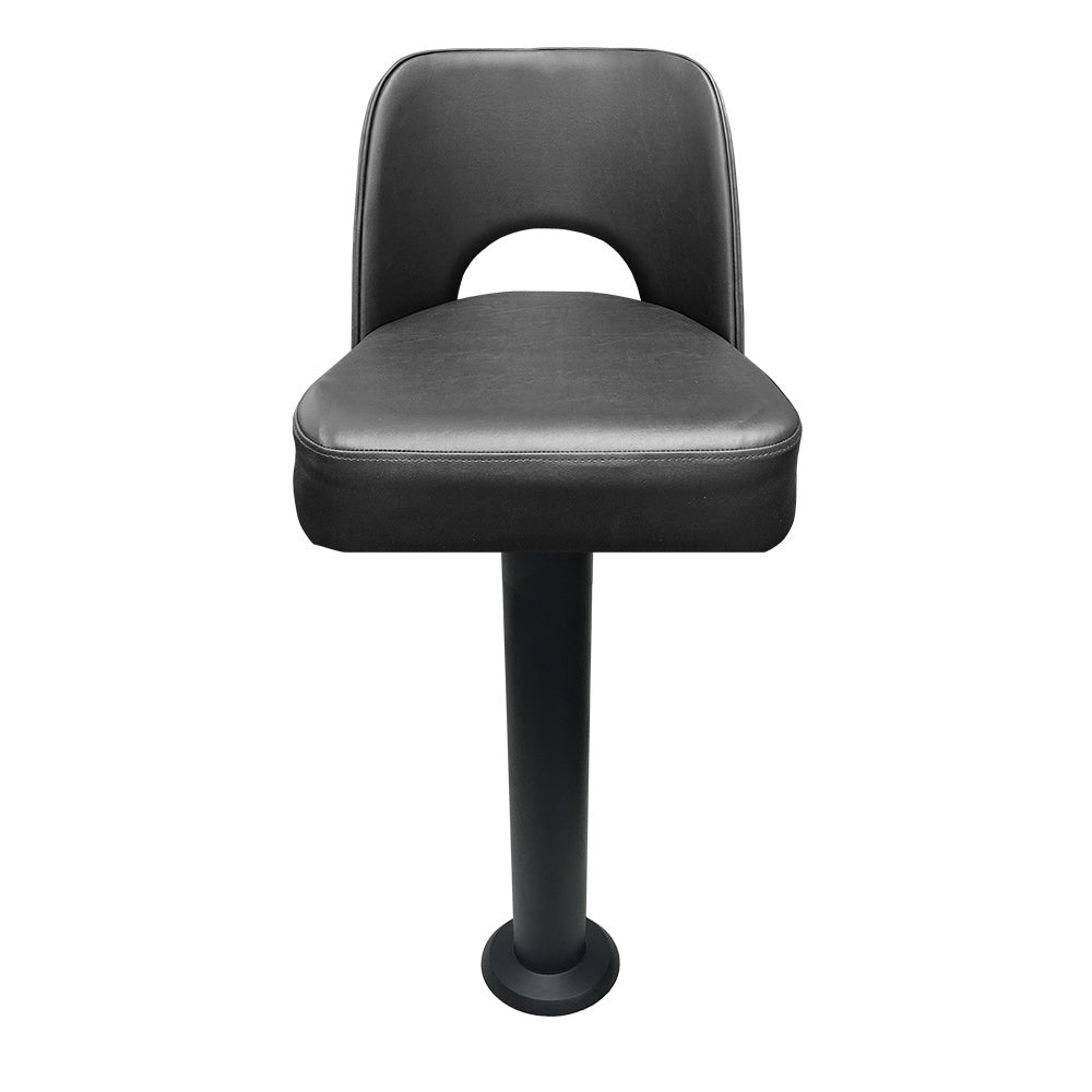 Bucket Seat Bolt Down Pedestal Bar Stool with Cutout Back