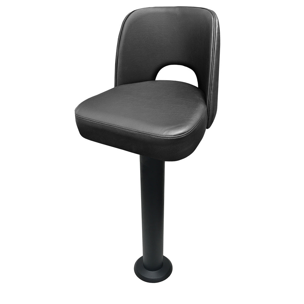 Bucket Seat Bolt Down Pedestal Bar Stool with Cutout Back