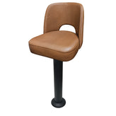 Bucket Seat Bolt Down Pedestal Bar Stool with Cutout Back