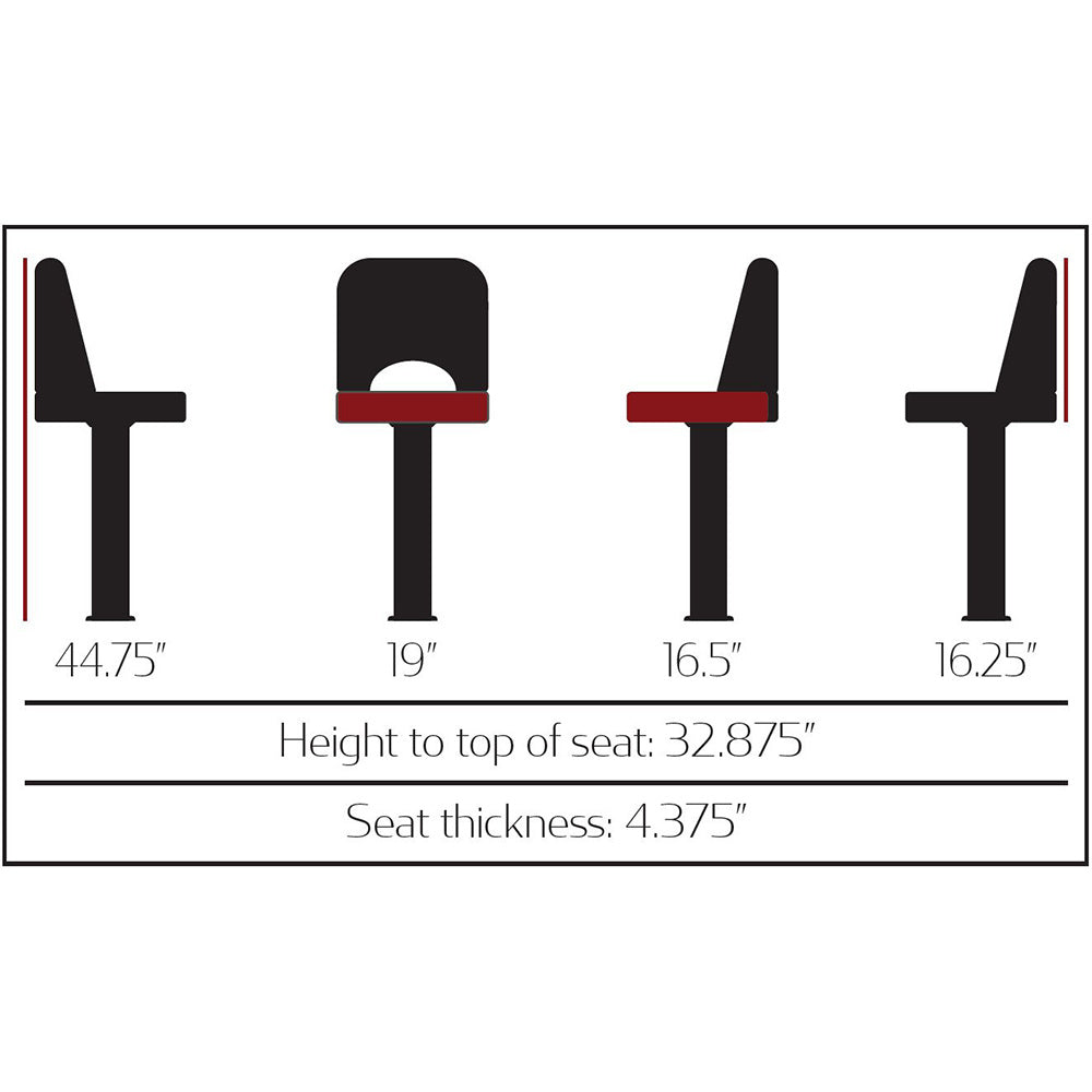 Bucket Seat Bolt Down Pedestal Bar Stool with Cutout Back