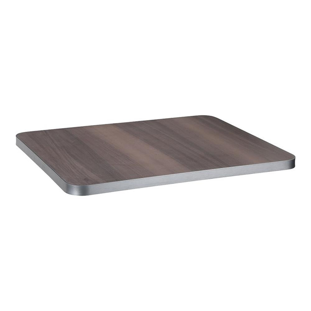 1-1/8" Wood Grain Outdoor Table Tops with Gray Aluminum Alloy Edge