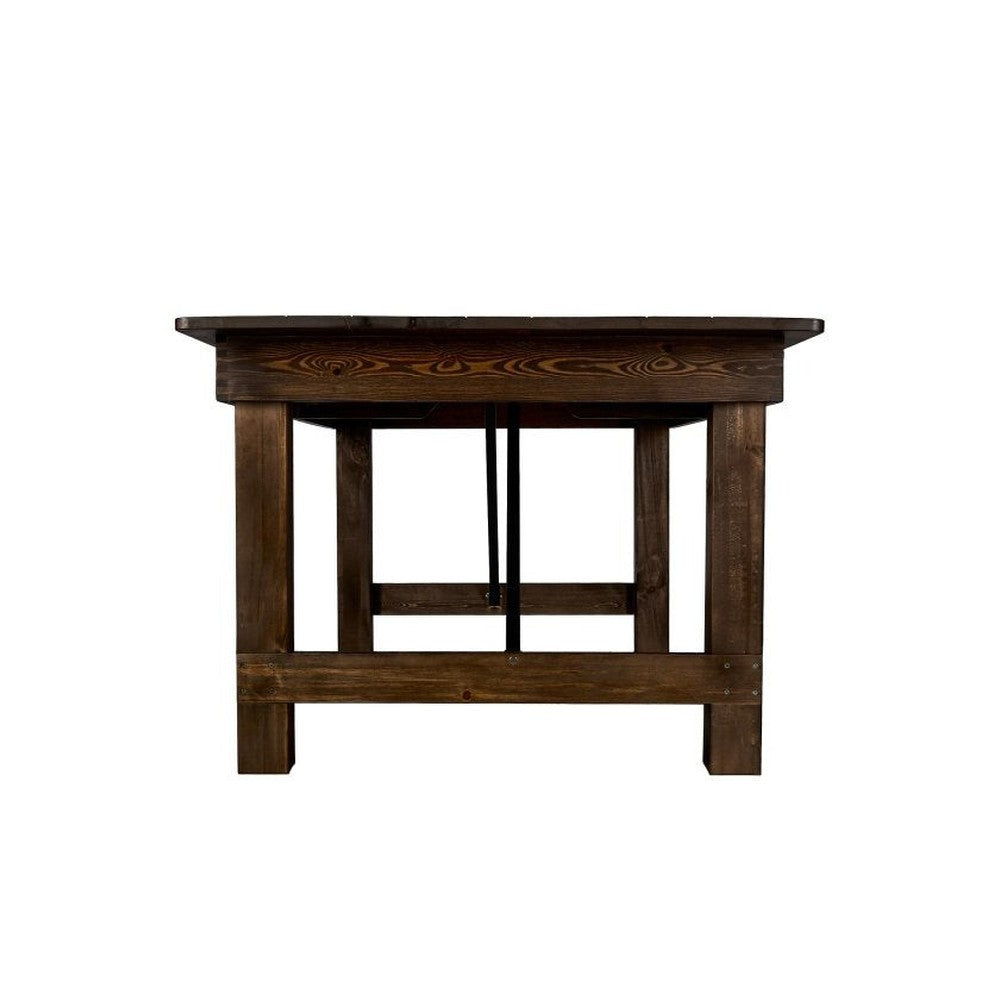 Rustic Solid Pine Folding Straight Leg Farm Table