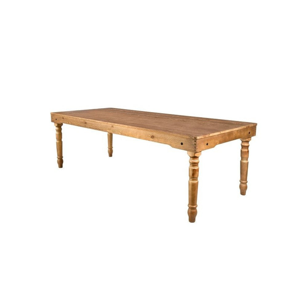 Rustic Solid Pine Removable Straight Leg Farm Table