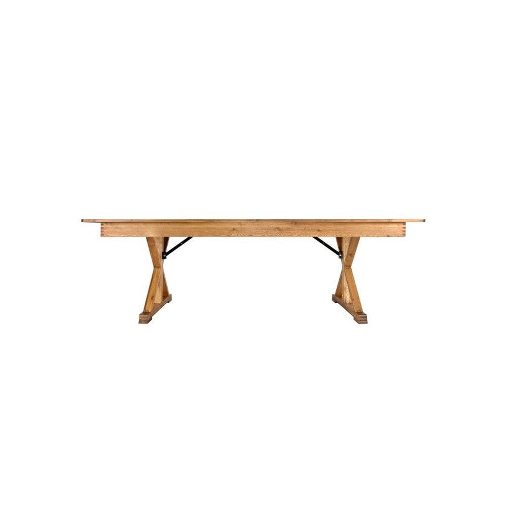 Rustic Solid Pine Folding X Leg Farm Table