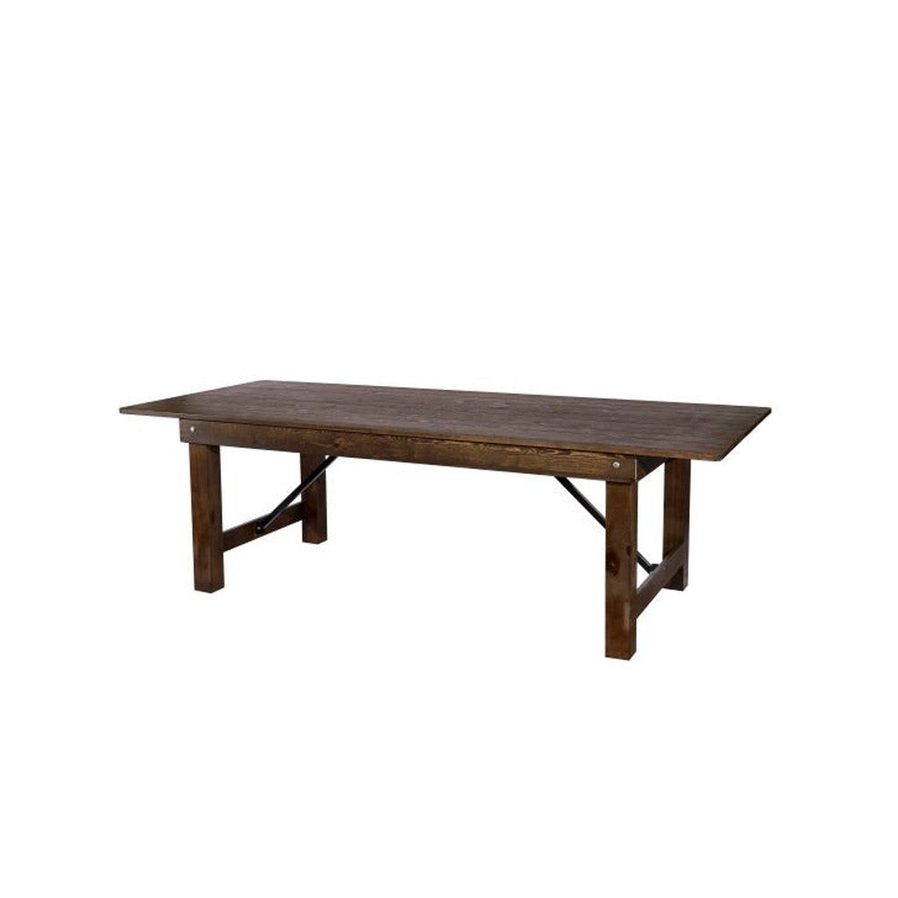 Rustic Solid Pine Folding Straight Leg Farm Table