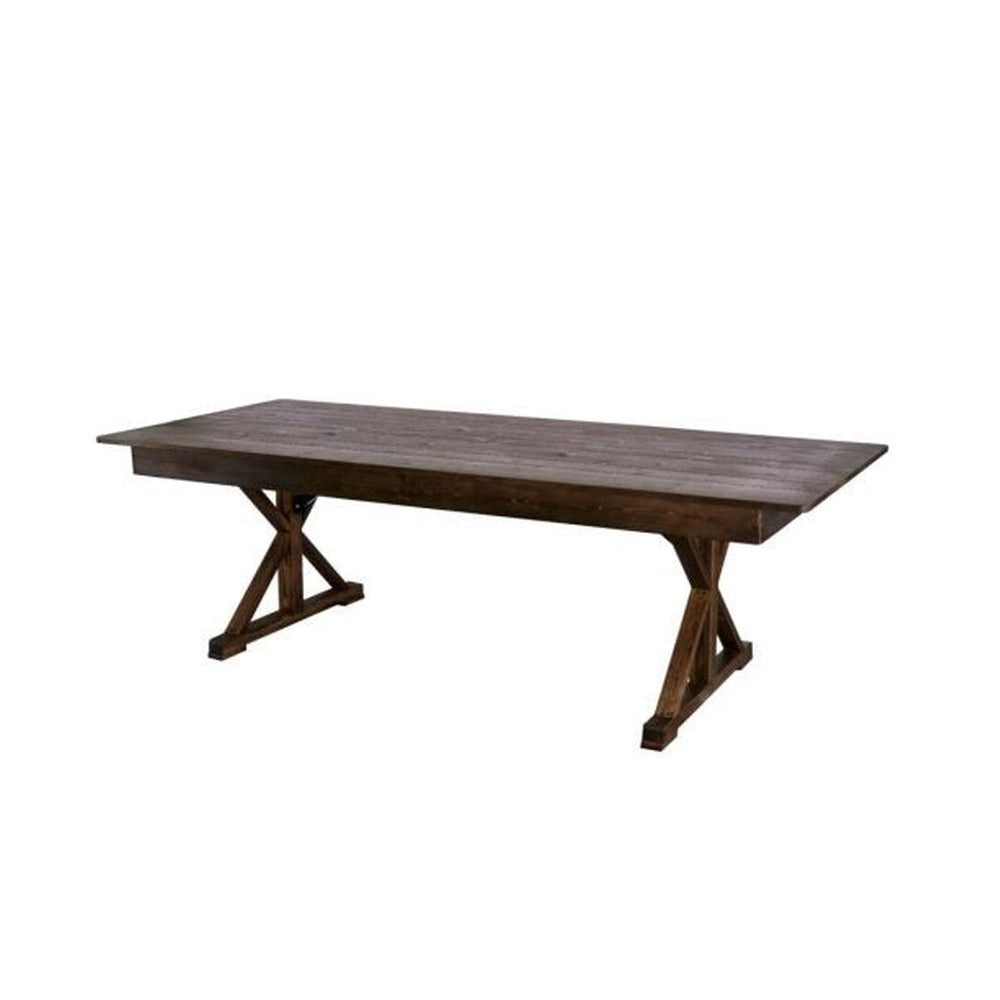 Rustic Solid Pine Folding X Leg Farm Table