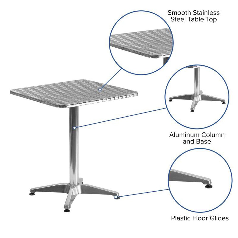 Outdoor Dining Height Square Aluminum Table