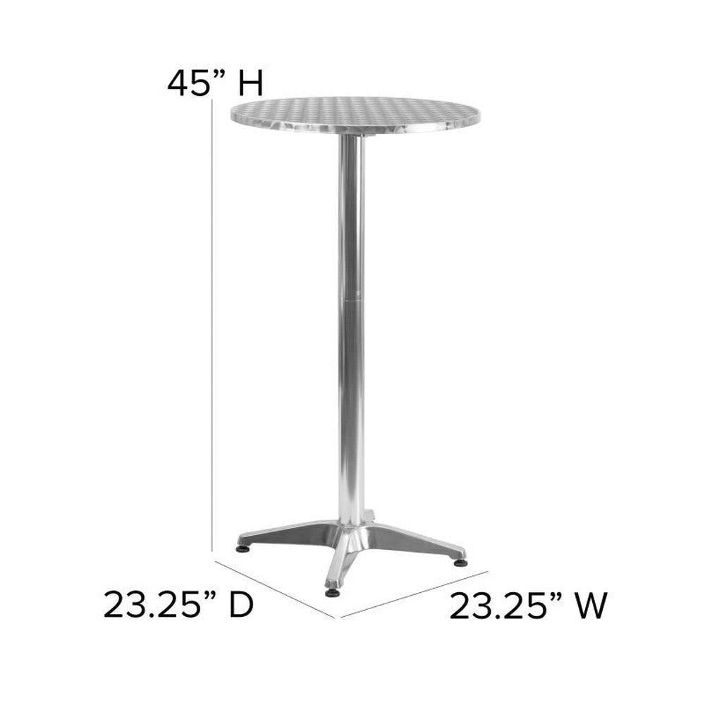 23.5'' Round Aluminum Outdoor Folding Bar Height Table