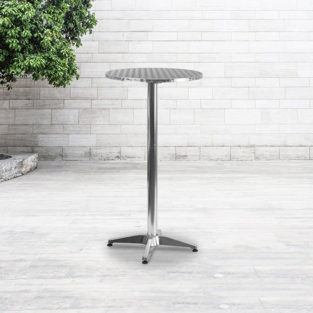 23.5'' Round Aluminum Outdoor Folding Bar Height Table