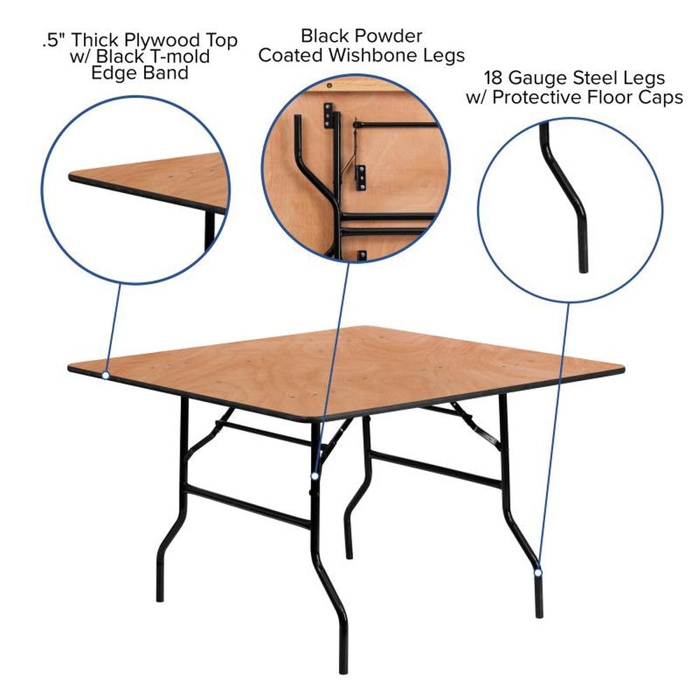 Square Wood Folding Banquet Table