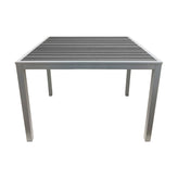 Outdoor Synthetic Teak Tables with Gray Slats