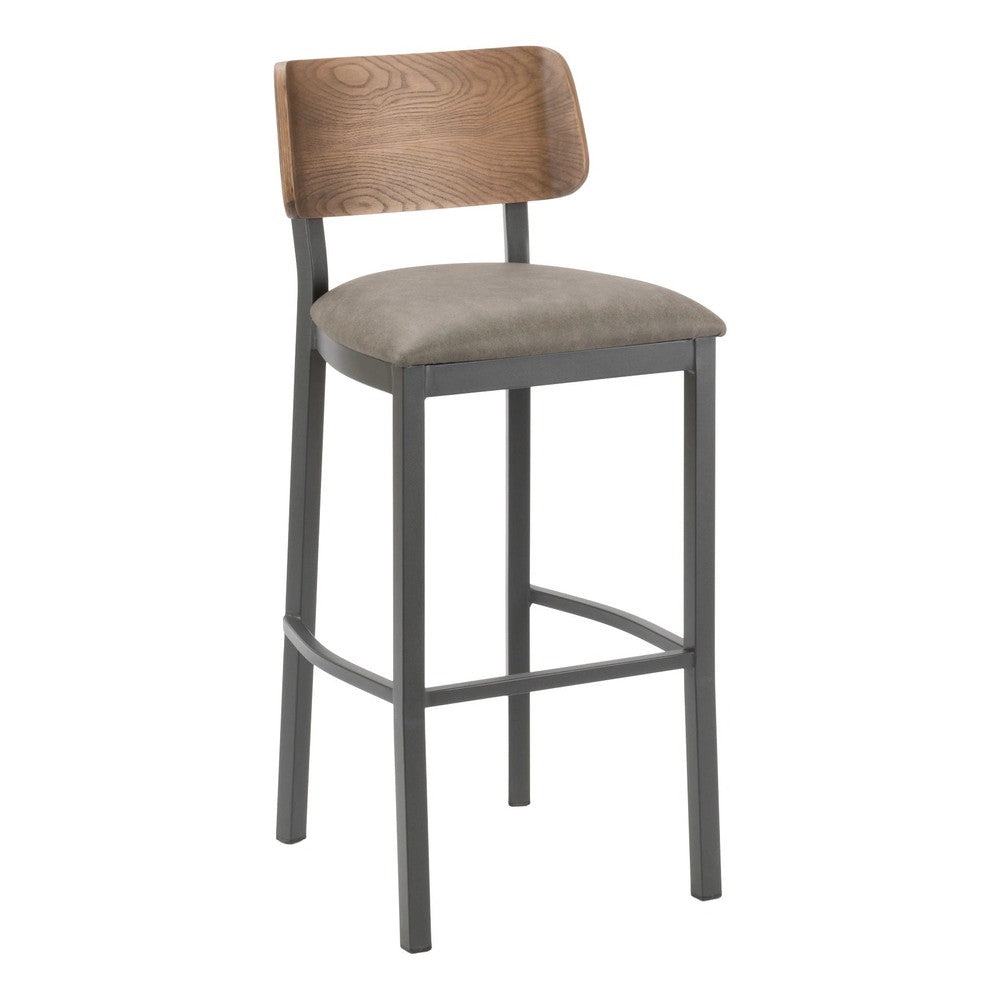 Curved Back Metal Barstool