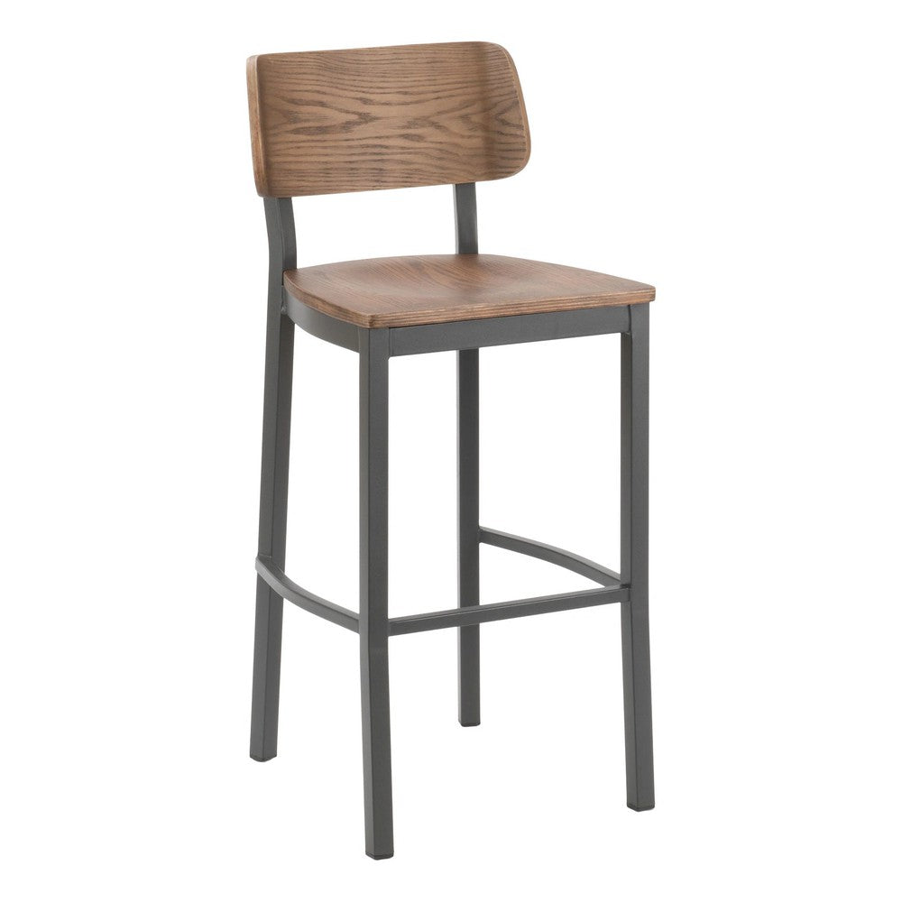 Curved Back Metal Barstool