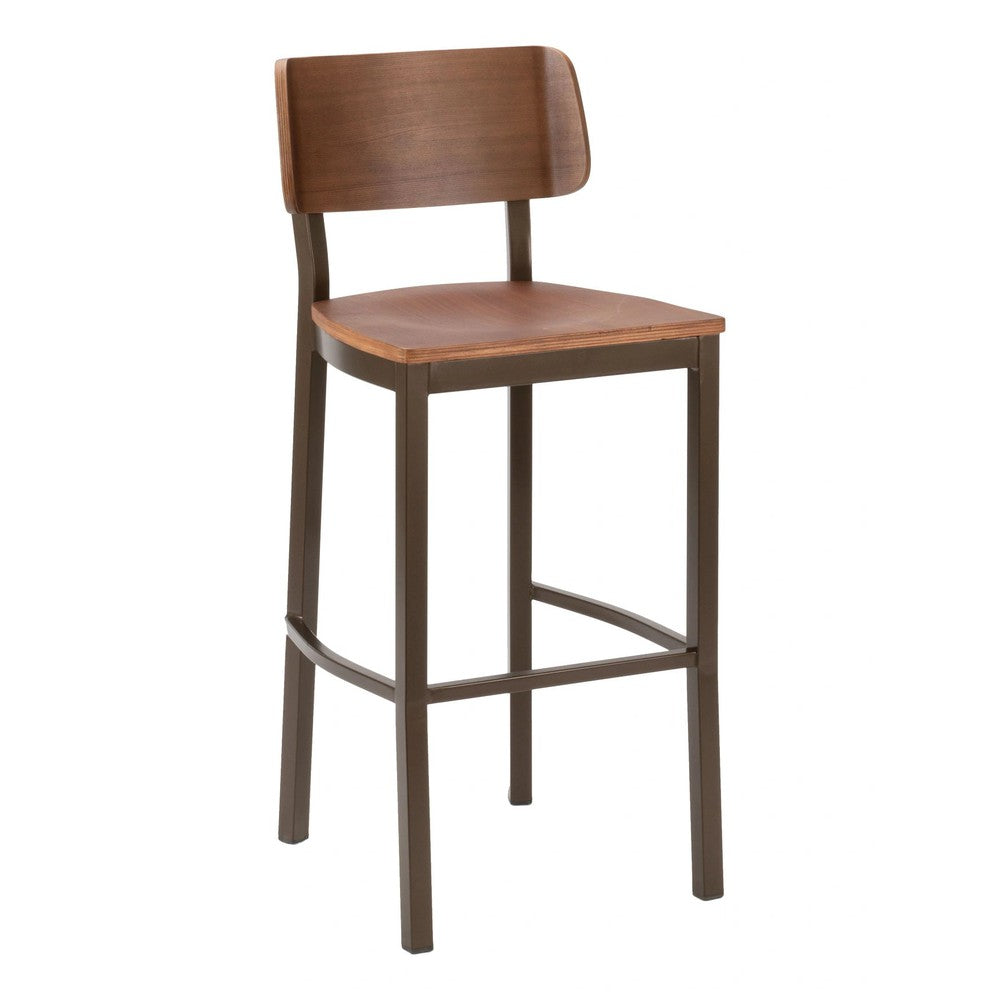 Curved Back Metal Barstool