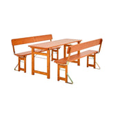 Rustica Table Set with Relaxed Benches