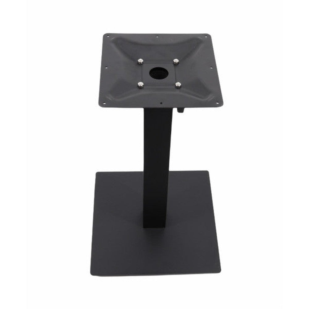 Outdoor Black Powder Coated Steel Square Table Base with Umbrella Hole