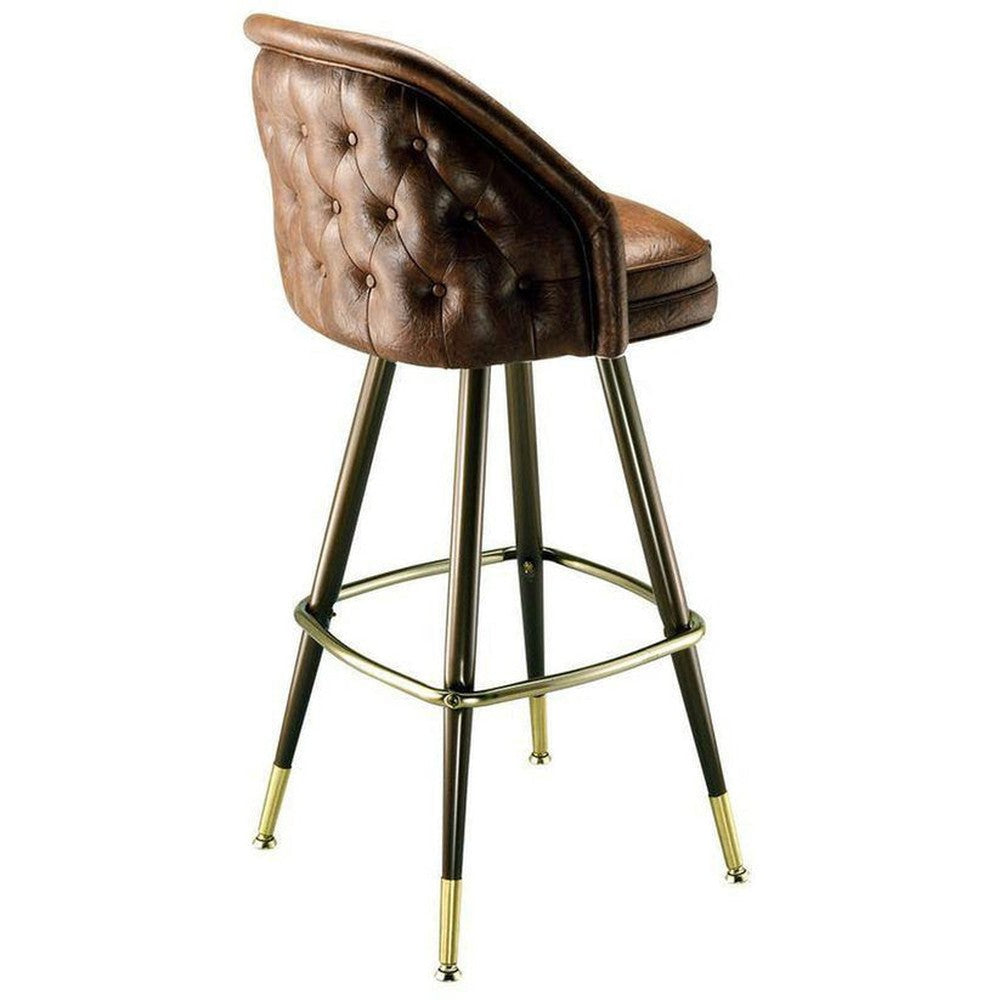 Tufted King Bar Stool with Metal Legs