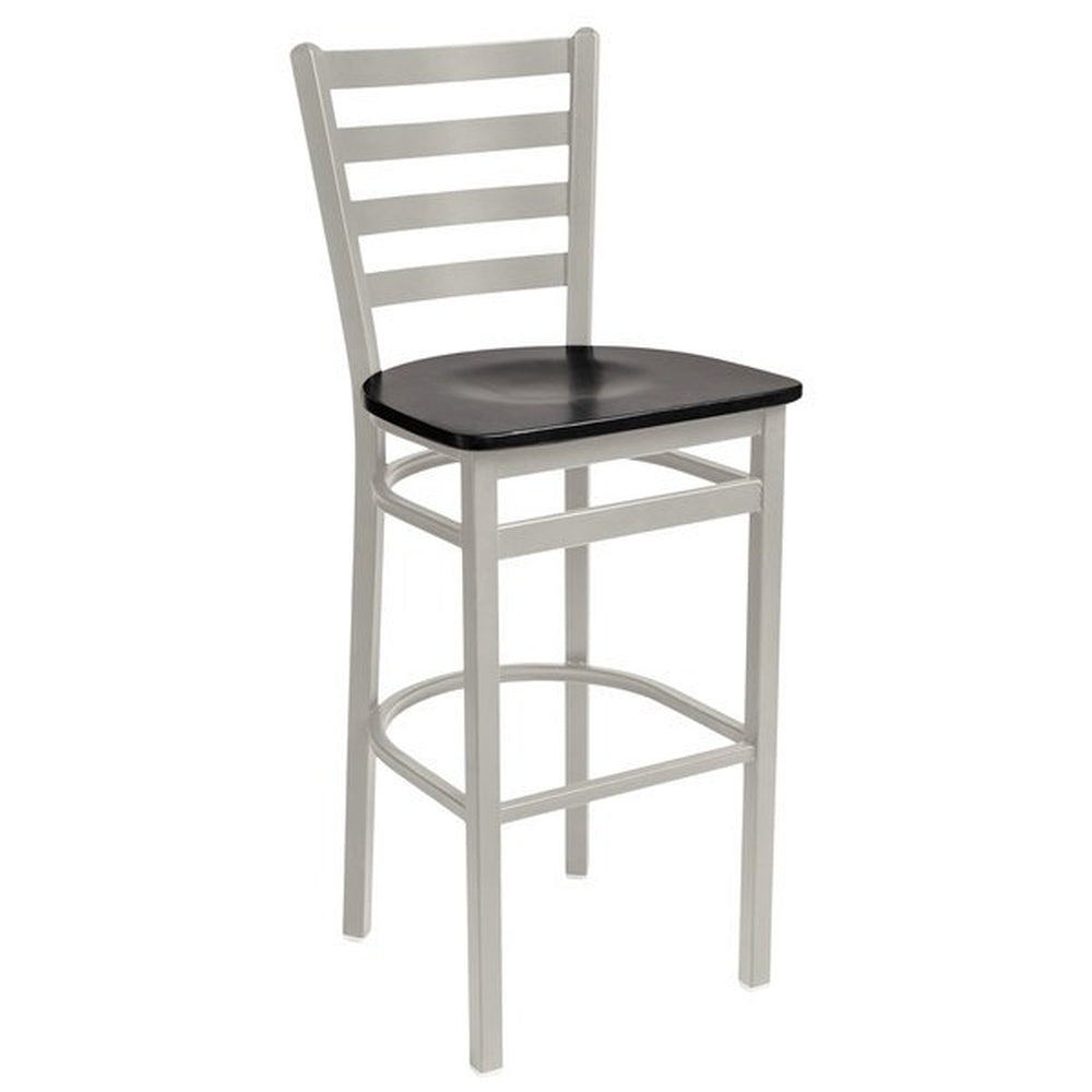 lima ladder back barstool silver mist finish