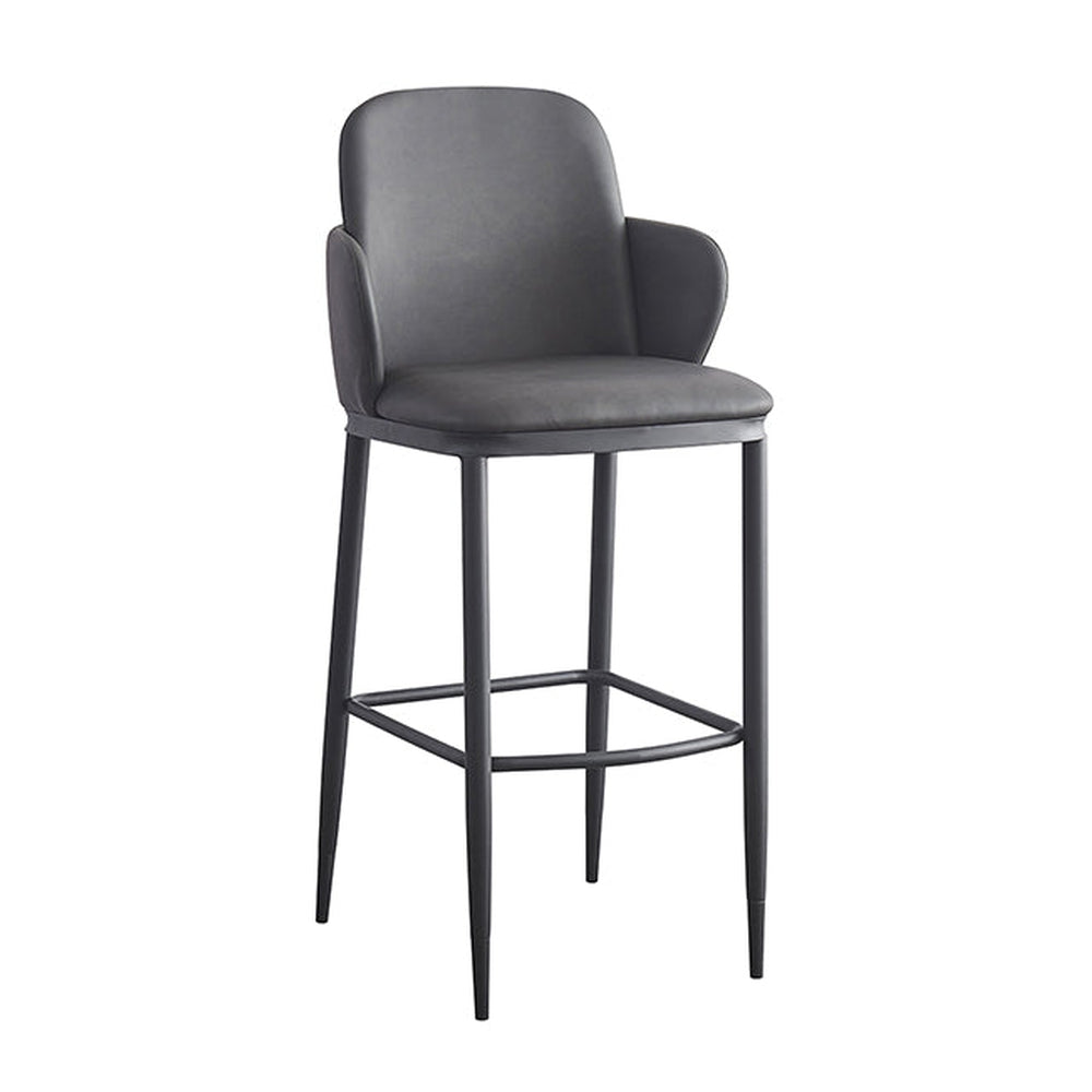 Indoor Metal Barstool with Gray Vinyl Back and Seat – Restaurant ...