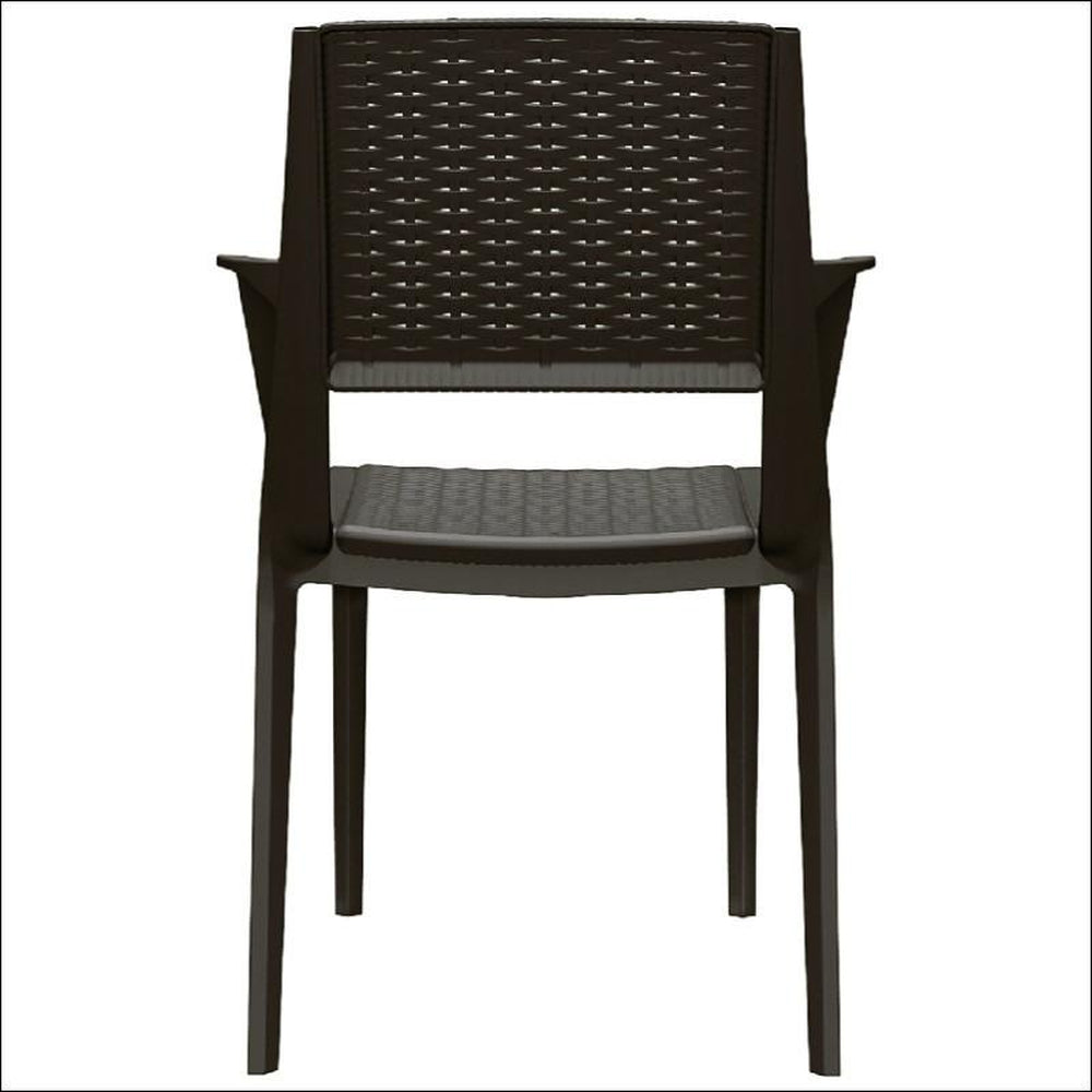 capri resin dining arm chair dark gray