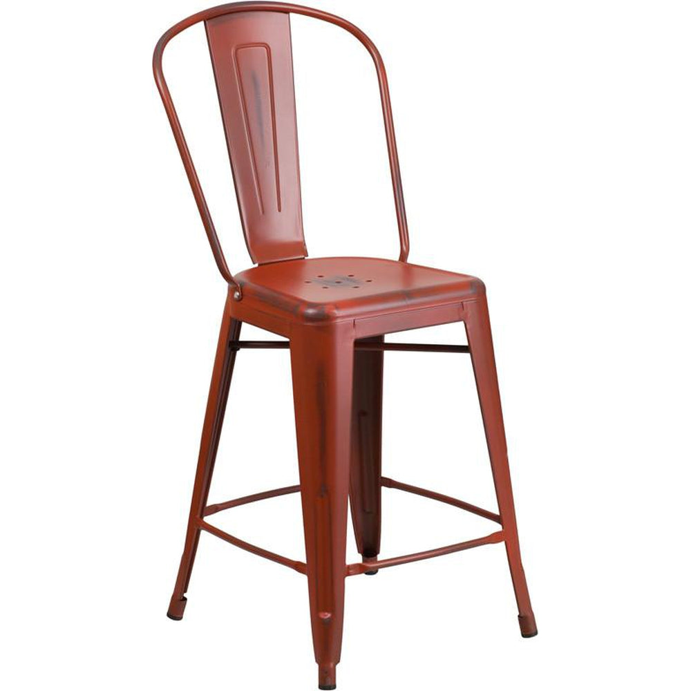 Orange outdoor bar online stools