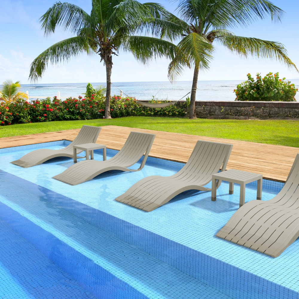 Slim Outdoor Pool Chaise Sun Lounger