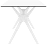 ibiza rectangle table 55 inch white